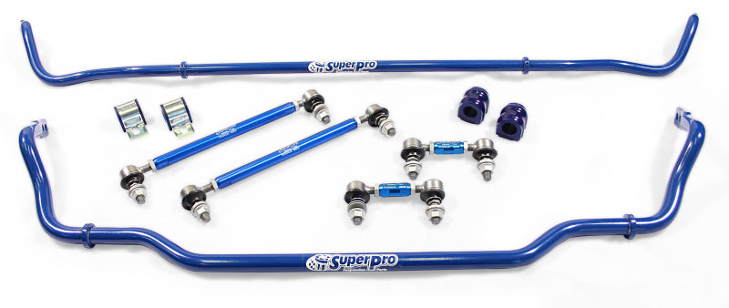 SuperPro Front 24mm, Rear 18mm Adjustable Sway Bar and HD Adjustable End Link Set - Kia Stinger