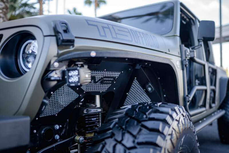 DV8 Offroad 2018+ Jeep Wrangler JL Front Inner Fenders - Black - #INFEND-03FB