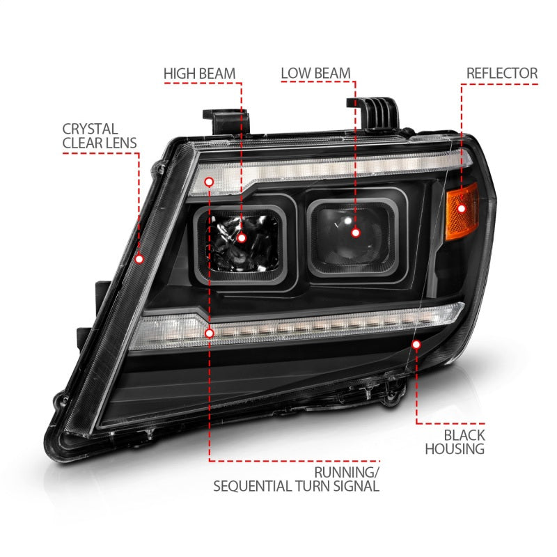 ANZO 2009-2021 Nissan Frontier LED Projector Headlights