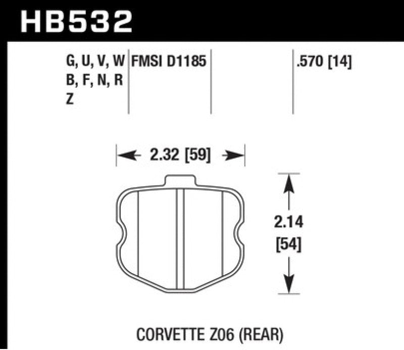 Hawk Performance HB532D.570 ER-1 Motorsport Brake Pads