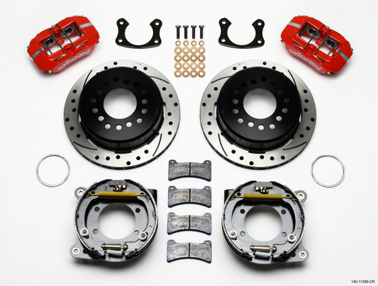 Wilwood Dynapro Low-Profile 11.00in P-Brake Kit Drill-Red New Big Ford 2.50in Offset - #140-11389-DR
