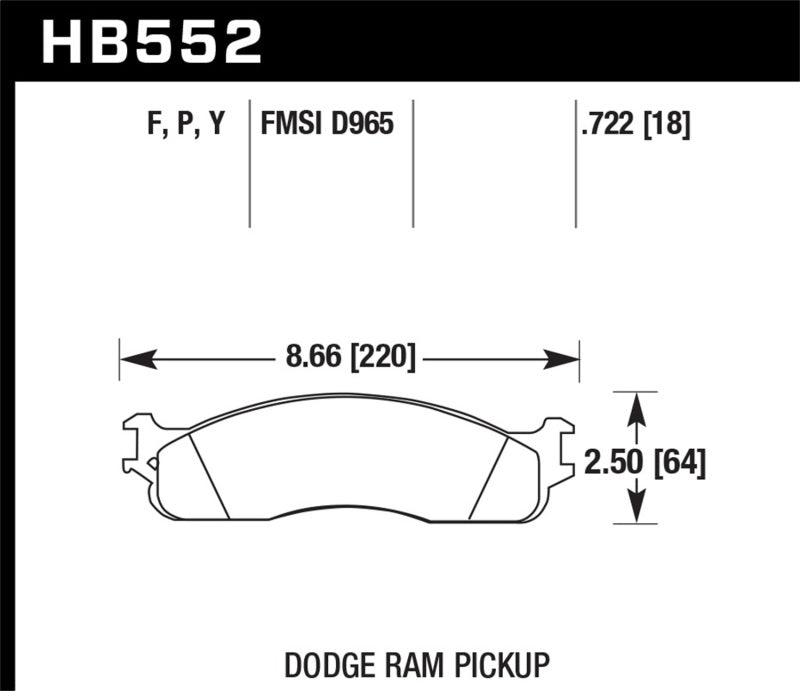 Hawk Performance HB552P.722 Super Duty Street Brake Pads