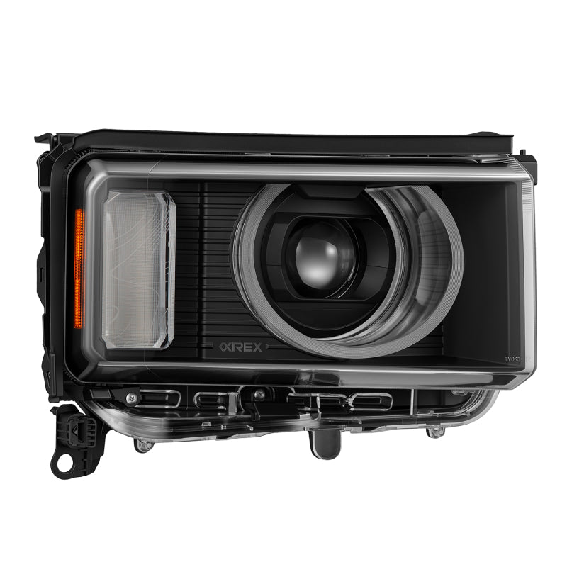 AlphaRex 880899 24-26 Toyota LC Heritage LUXX LED Projector Headlight Black with Activation Light/Sequential Signal/Switchback