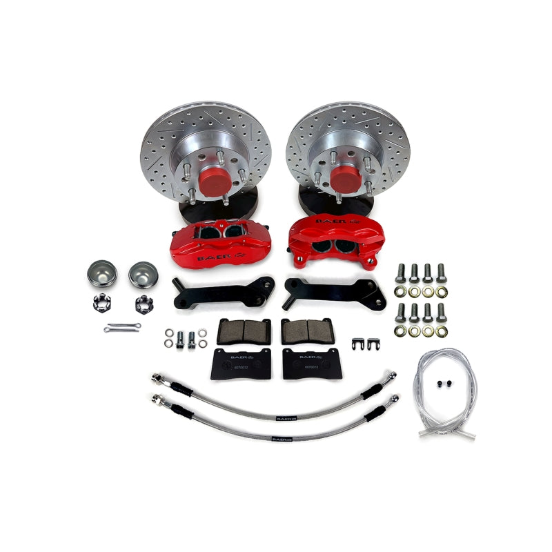 Baer Brakes 68-69 Ford Fairlane 11in SS4 Int Hub Front SDZ Brake Kit - Hugger Orange