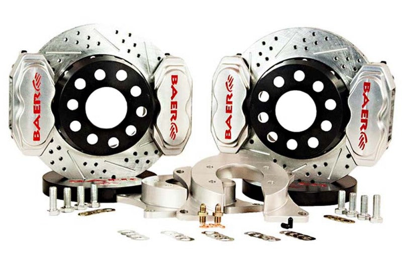 Baer Brakes Ford 8.8in C-Clip Rear Ends 11in SS4+ Dual Deep Stage Rear SDZ Brake Kit - Clear — 5 Lug (5x4.5", 5x4.75" BC) — 1.375" Pistons