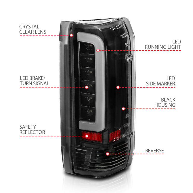 ANZO 1987-1997 Ford F-350 LED Taillights - Clear Lens