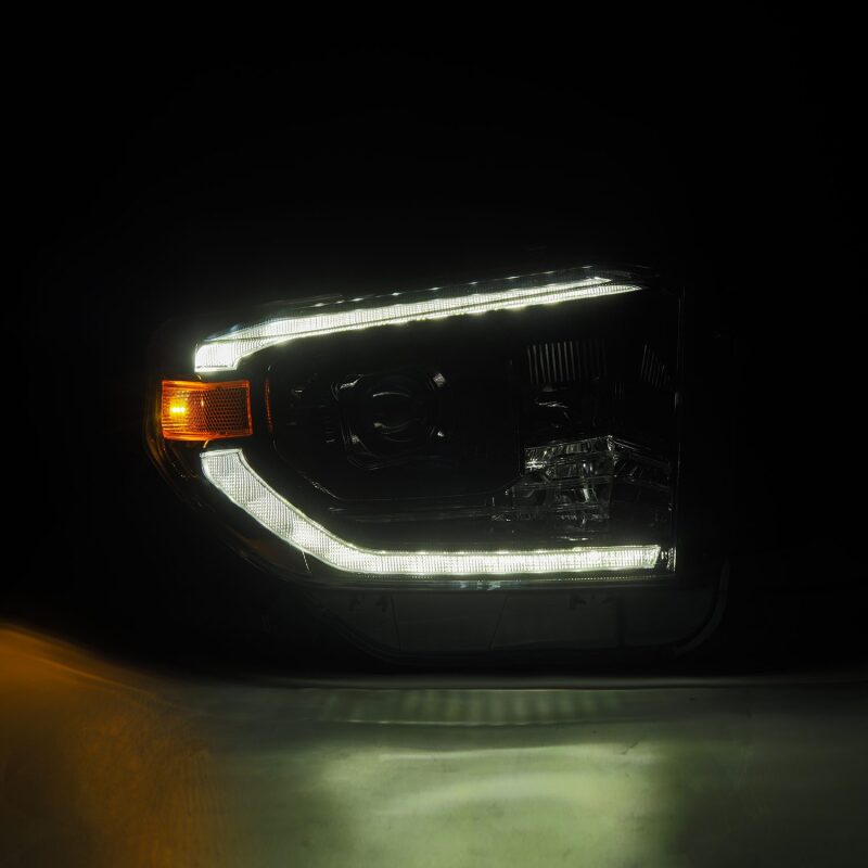 AlphaRex 880840 14-21 Toyota Tundra PRO-Series Projector Headlights Black with Sequential Signal + DRL