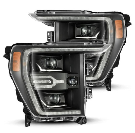 AlphaRex 880139 21-22 Ford F150 Luxx-Series Projector Headlights Black w/Activation Light/Sequential Signal