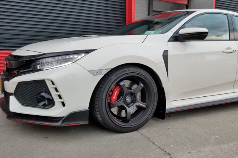 Rally Armor Mud Flaps - 2017-2021 Honda Civic - RAL UR Blk Flap/Dark Grey Logo - #MF47-UR-BLK/DGRY