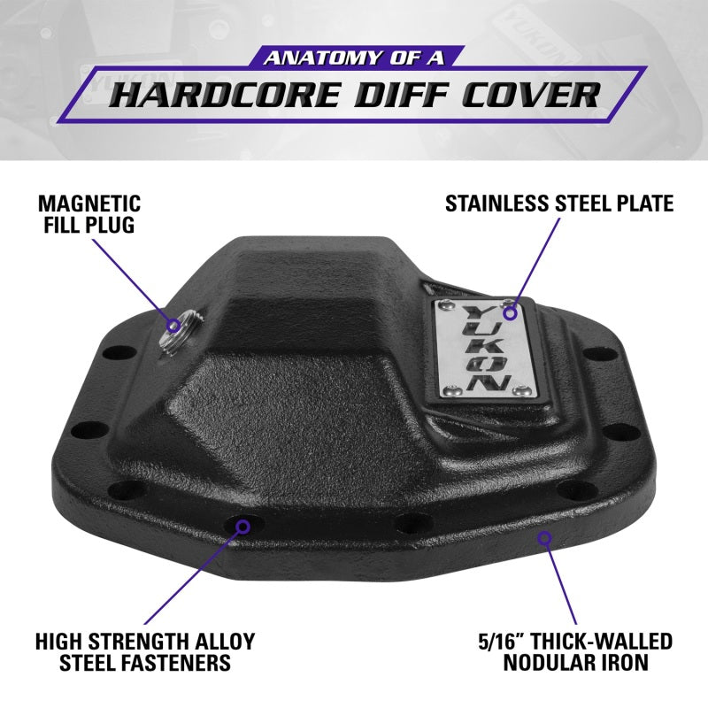 Yukon Gear & Axle YHCC-D35JL Hardcore Nodular Iron Cover for 2018 Jeep Wrangler JL Rear Dana 35