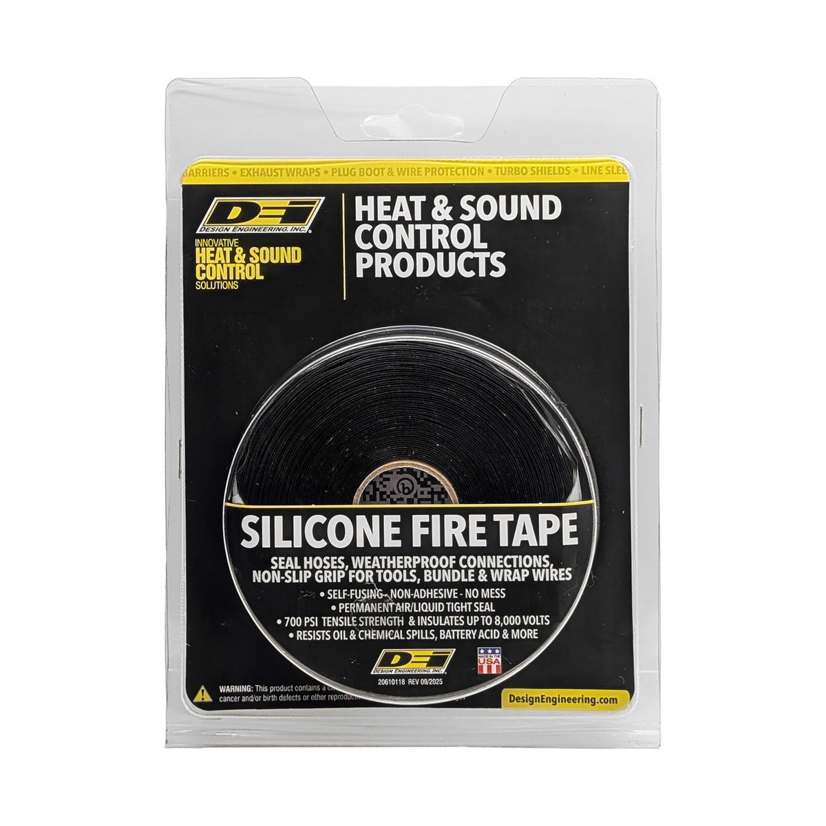 DEI Fire Tape 1in x 36ft Roll - Self Vulcanizing Tape - Black