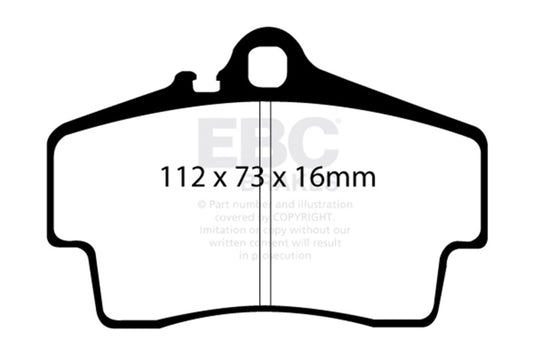 EBC 1998-2005 Porsche 911 (996) (Cast Iron Rotor only) 3.4 Carrera 2 Redstuff Rear Brake Pads DP31208C
