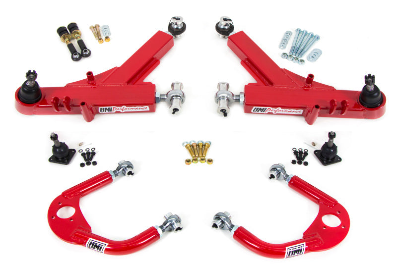UMI Performance 230910-R A-Arms Road Race Boxed Lower and Adjustable Upper Red
