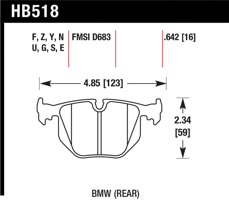 Hawk Performance HB518Z.642 Performance Ceramic Street Brake Pads