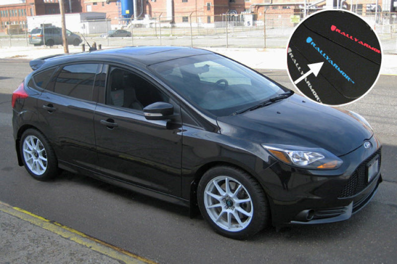 Rally Armor UR Mud Flaps - 2013-2018 Ford Focus - Black/Grey Logo - #MF27-UR-BLK/GRY