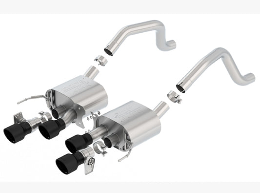 Borla 11903CB 2015+ Chevy Corvette C7 Z06 6.2L Axle Back ATAK Exhaust Black Quad Tips w/o AFM w/ NPP - #11903CB