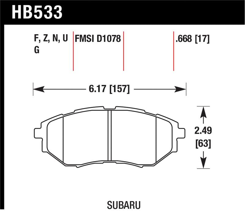 Hawk Performance HB533C.668 HPX Motorsport Brake Pads