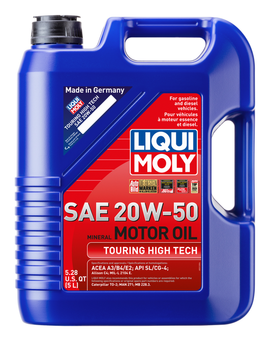LIQUI MOLY 5L Touring High Tech Motor Oil SAE 20W-50 (20114) - Pack of 4