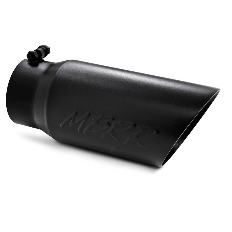 MBRP T5053BLK Exhaust Tip - 5" OD Dual Wall Angled 4" inlet 12" length | Black Coated