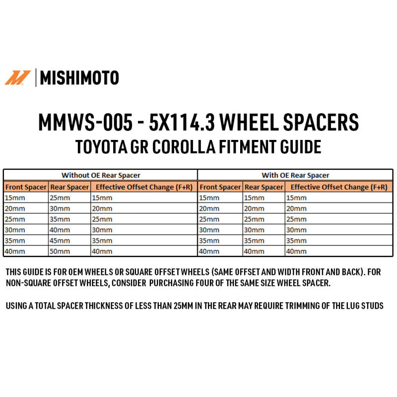 Mishimoto Wheel Spacers - 5x114.3 - 60.1 - 20 - M12 - Black - #MMWS-005-200BK