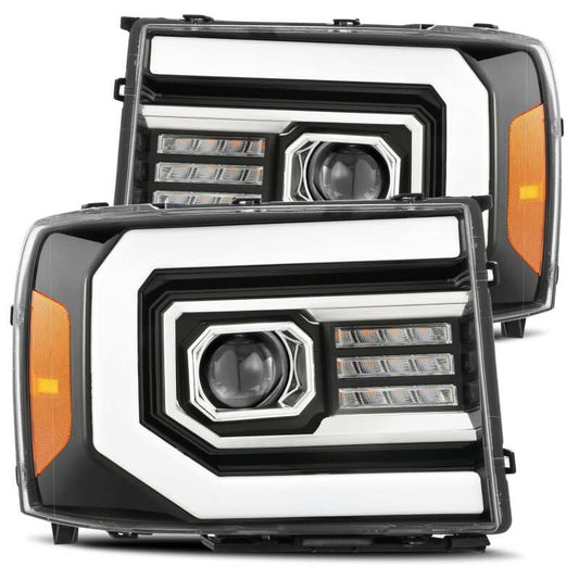 AlphaRex 880097 07-13 GMC Sierra 1500 (No Classic) LUXX-Series LED Projector Headlights Jet Black w/Activation Light & Sequential.Signal / DRL
