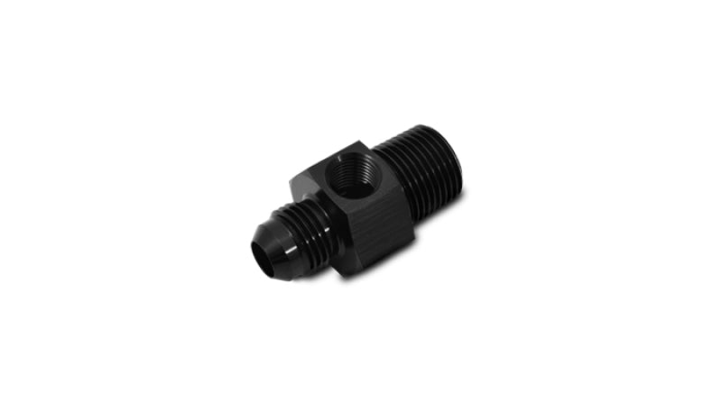 Vibrant -6AN Male to 1/4in NPT Male Union Adapter Fitting w/1/8in NPT Port