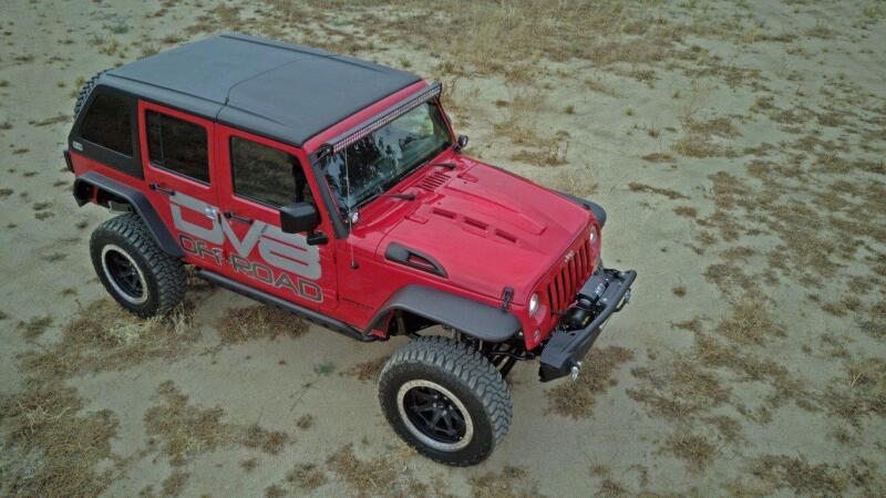 DV8 Offroad 07-18 Jeep Wrangler JK Metal Heat Dispersion Hood - Primer Black - #HDMB07-02