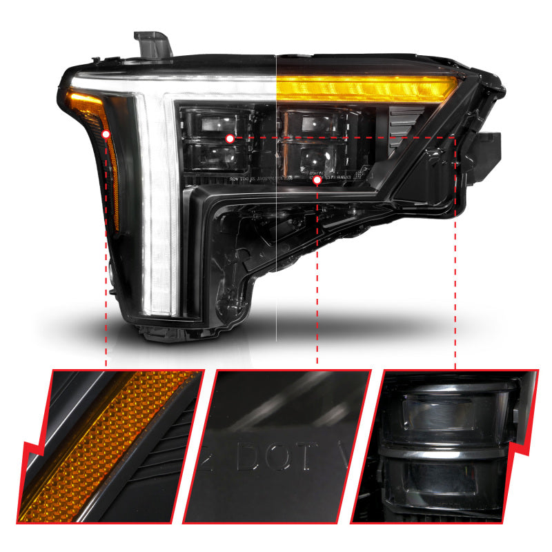 ANZO 22-26 Toyota Tundra (w/Factory LED Refl.) Z-Series Full LED Proj Headlights - Pass. Side ONLY