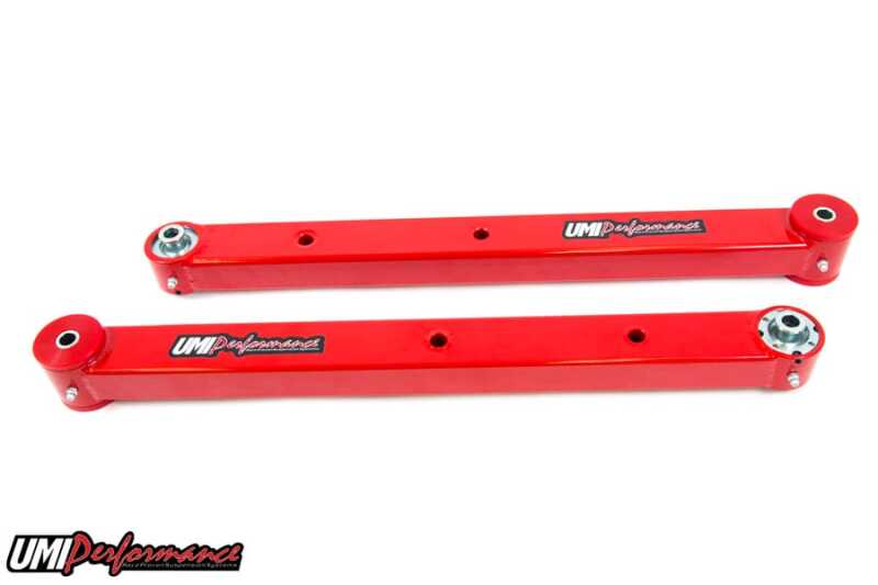 UMI Performance 4041-R Boxed Lower Control Arms Polyurethane/Roto-Joint Red