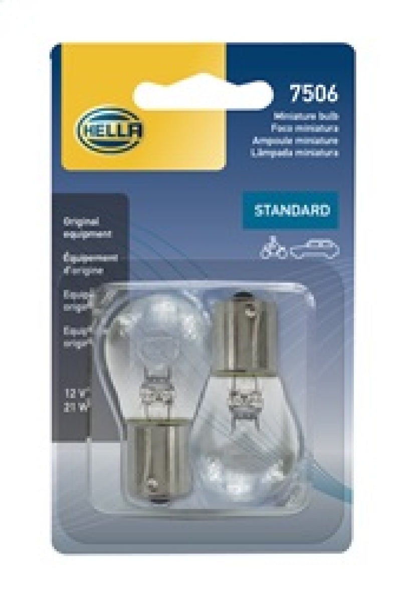 HELLA 7506TB 7506 12V 21W BA15s S8 Bulbs Pair