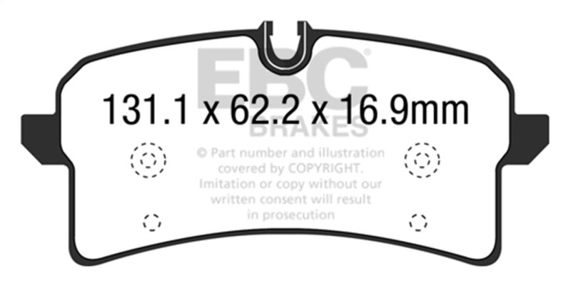 EBC 2015+ Porsche Macan GTS 3.0TT Redstuff Rear Brake Pads DP32204C