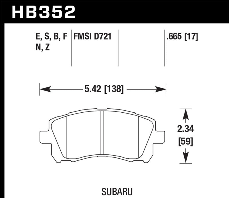 Hawk HB352Z.665 Disc Brake Pad