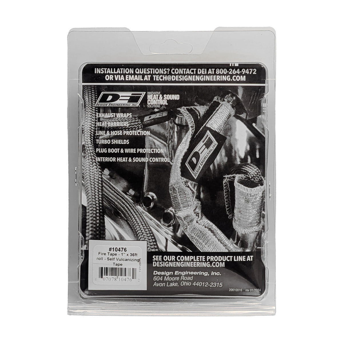 DEI Fire Tape 1in x 36ft Roll - Self Vulcanizing Tape - Black