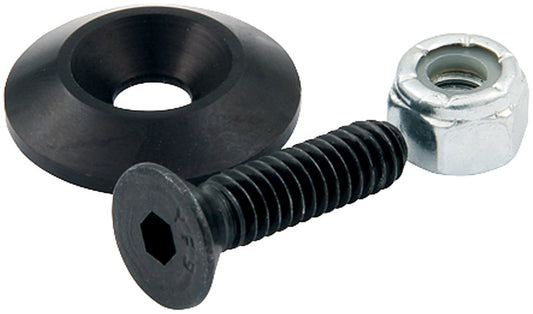 Allstar Performance Countersunk Bolts #10 with 1in Washer Black 10pk ALL18631