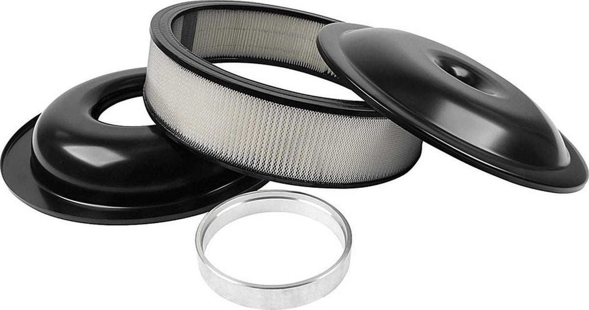 Allstar Performance Lightweight 14in Air Cleaner Kit Black 3in Paper Element ALL25911