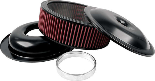 Allstar Performance Lightweight 14in Air Cleaner Kit Black 3in Washable Element ALL25921
