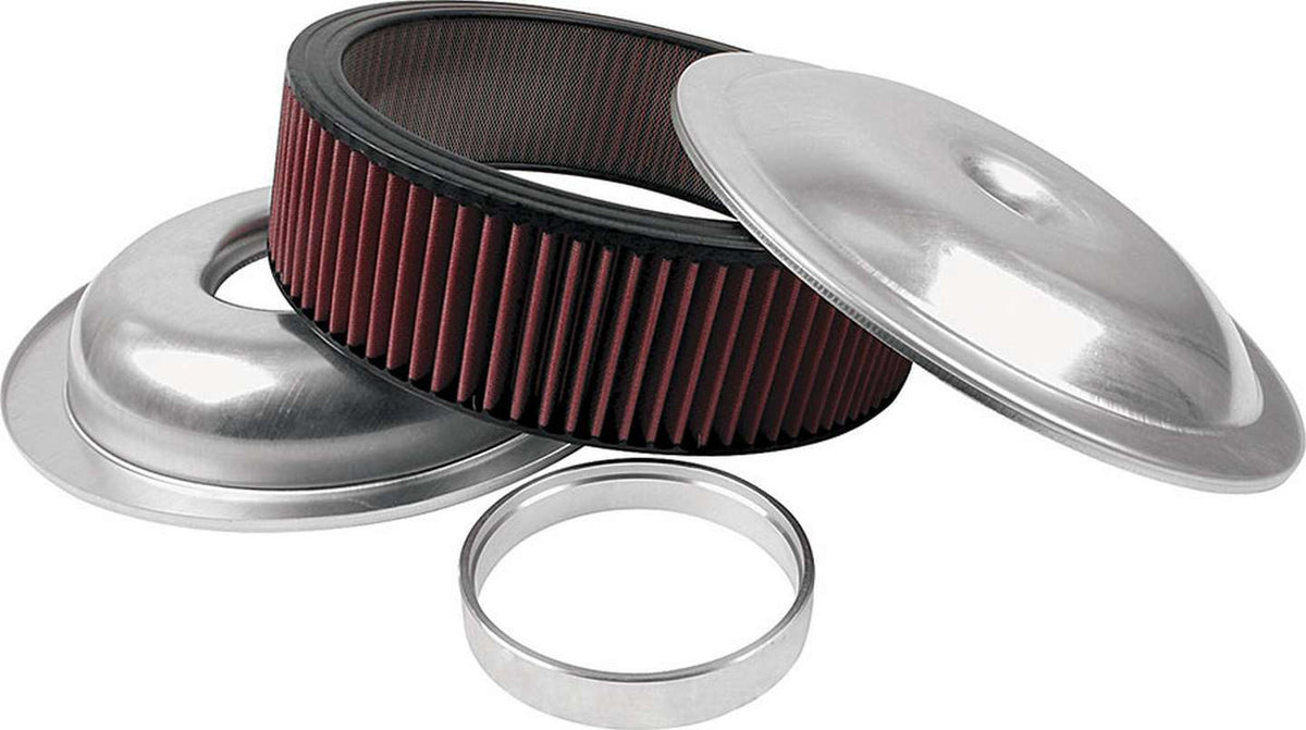 Allstar Performance Lightweight 14in Air Cleaner Kit Plain 4in Washable Element ALL25922