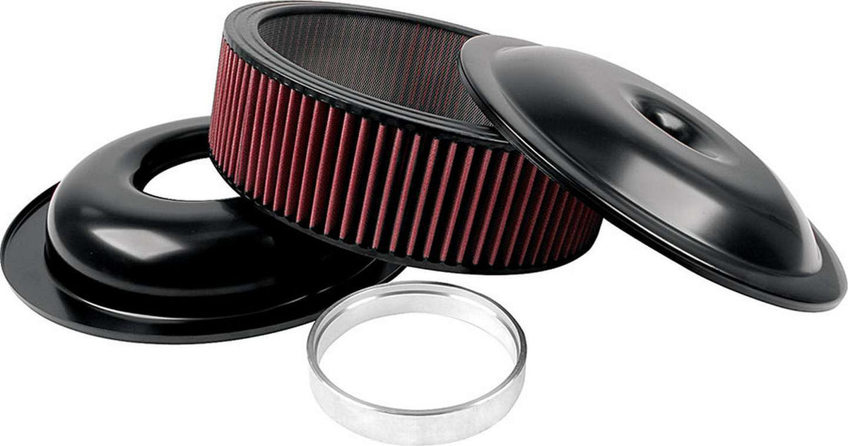 Allstar Performance Lightweight 14in Air Cleaner Kit Black 5in Washable Element ALL25925