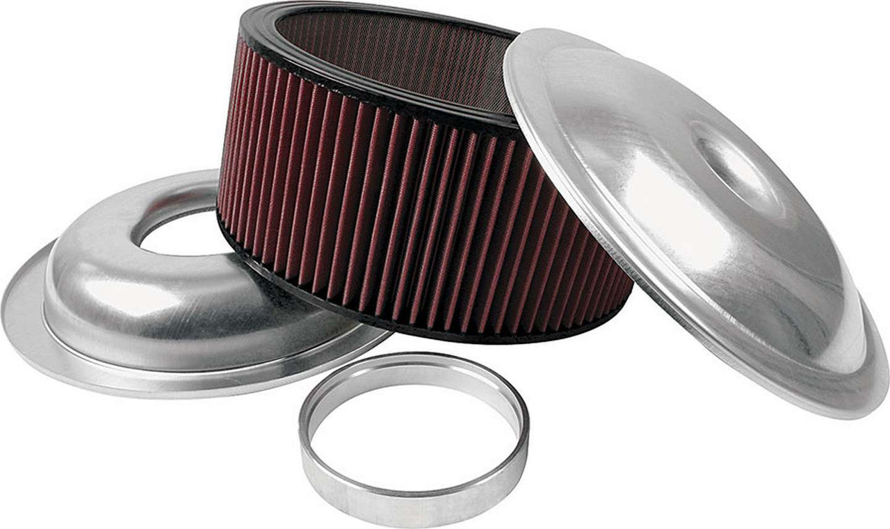 Allstar Performance Lightweight 14in Air Cleaner Kit Plain 6in Washable Element ALL25926