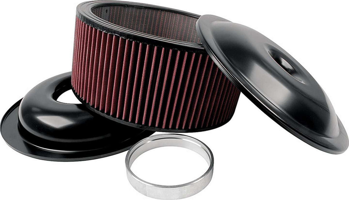 Allstar Performance Lightweight 14in Air Cleaner Kit Black 6in Washable Element ALL25927