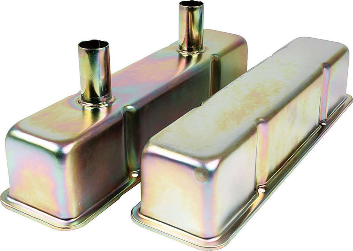Allstar Performance Valve Covers SBC Steel Zinc with Tubes ALL26145