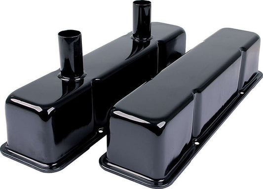 Allstar Performance Valve Covers SBC Steel Black with Tubes ALL26147