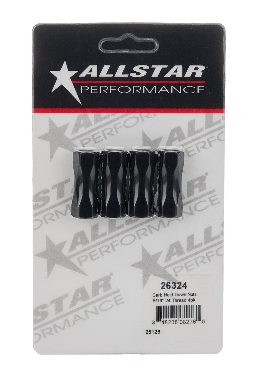 Allstar Performance Carb Hold Down Nuts 5/16" 18 Thread 4pk ALL26324