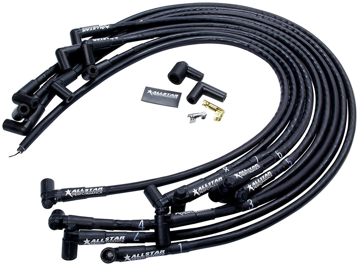Allstar Performance Spark Plug Race Wire Set Under Header with Sleeve ALL81370