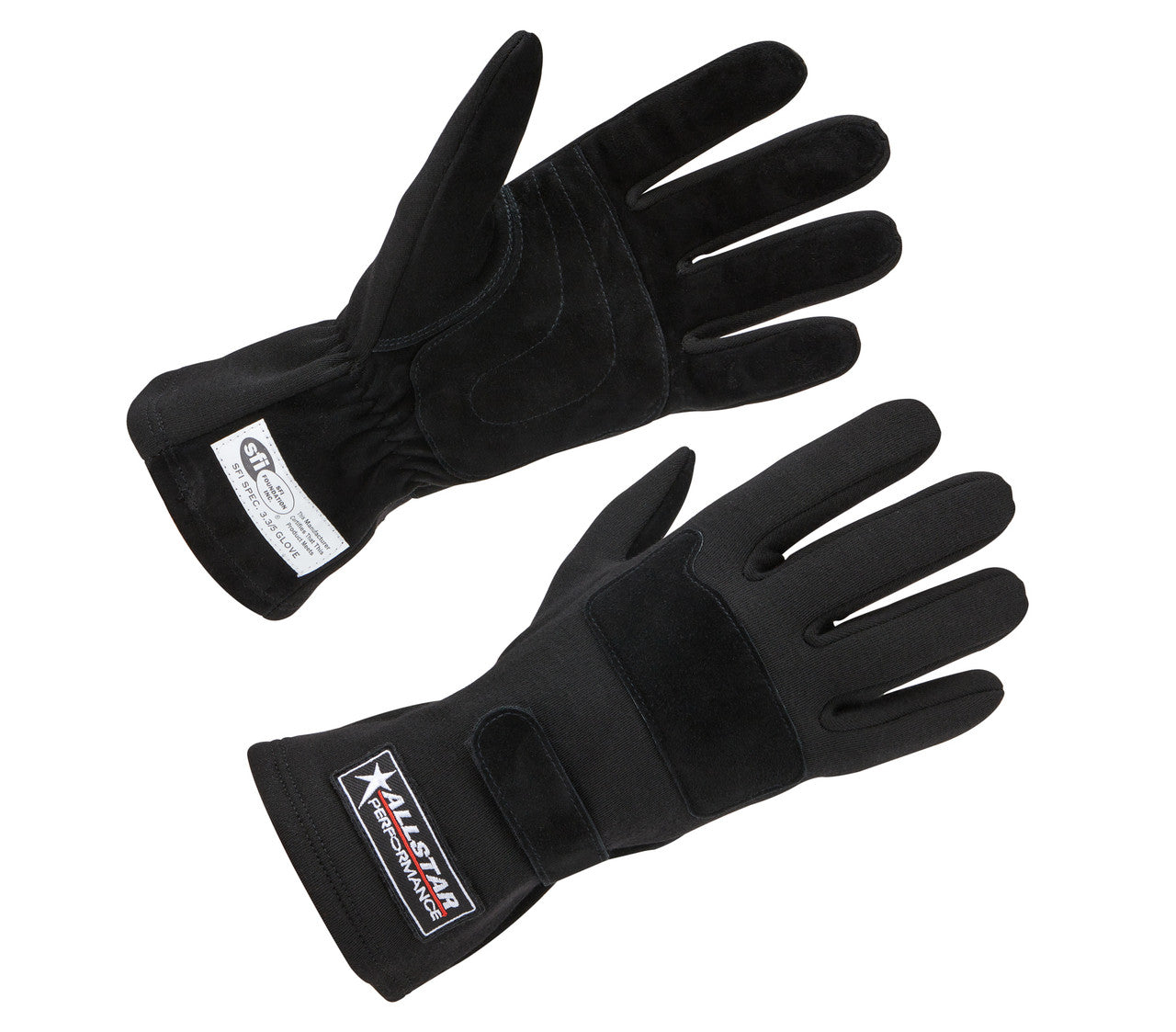 Allstar Performance Racing Gloves SFI 3.3/5 D/L Black Large ALL915014