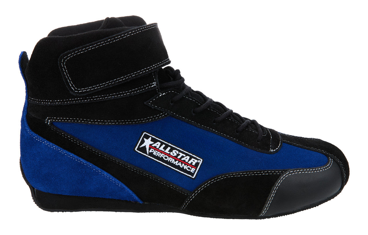Allstar Performance Driving Shoes SFI 3.3/5 Mid-Top Pro Series Black/Blue 10.5 ALL918229