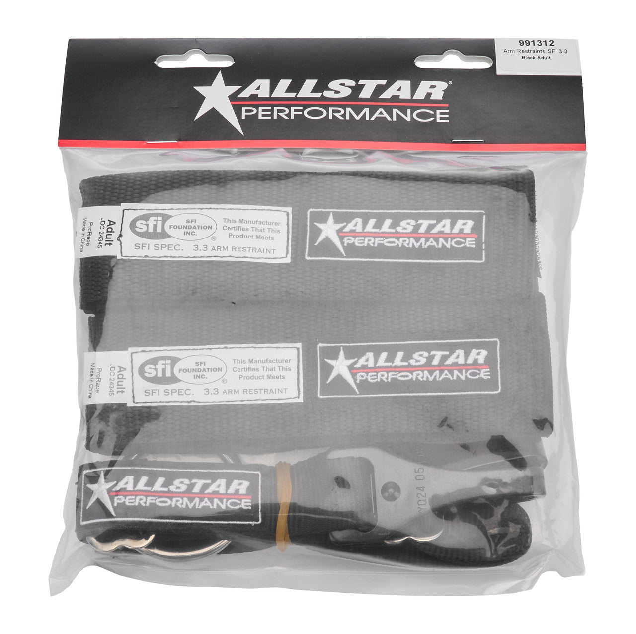 Allstar Performance Arm Restraints SFI H&L Adult Black ALL991312