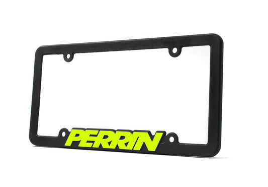 PERRIN License Plate Frame - Black w/Neon Yellow Lettering