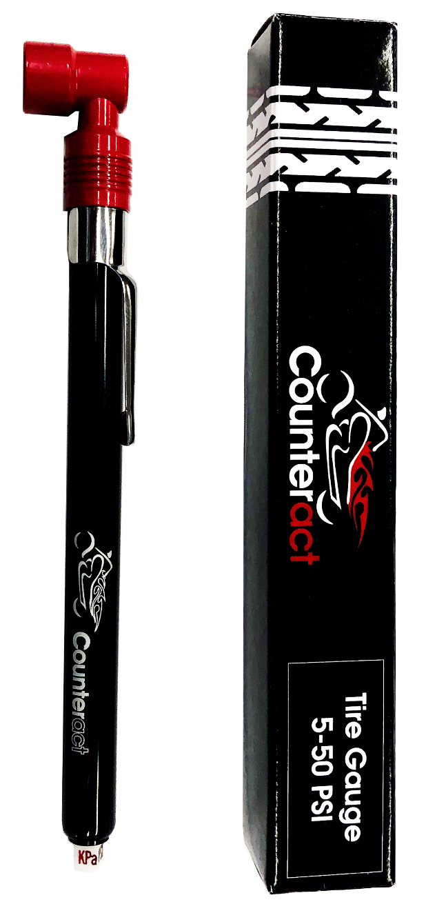 Counteract CBB-MKPG 90 Degree Analog Tire Pressure Gauge 5-50 psi Red/Black