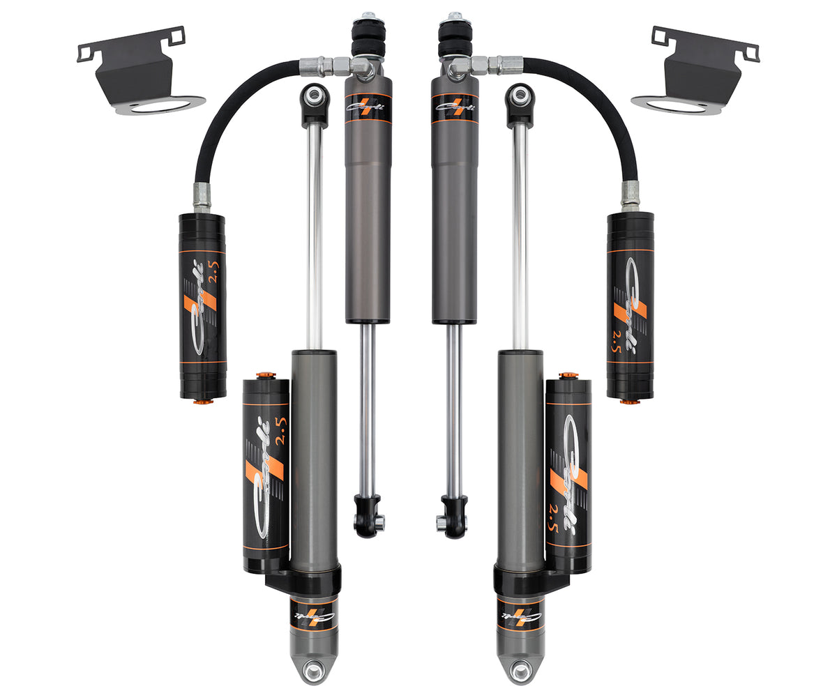 Carli Suspension CS-DLVLSPKG-CS25RR-B Carli-Spec 2.5 in Remote Reservoir Front and Rear Shock Package with Reservoir Mounts (2.5 in Lift) for 2013-2025 Ram 3500 Diesel 4x4
